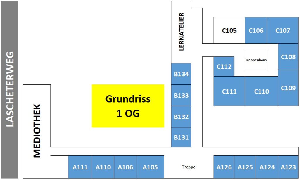 Studien-INFO-Etudes - Plan der Gebäude - 1OG